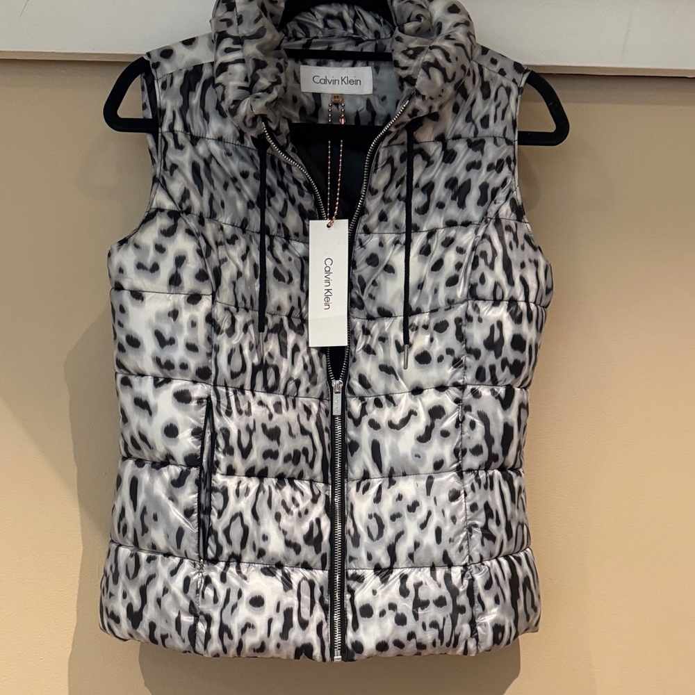 Calvin Klein Monochrome Animal Print Puffer Vest